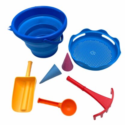 Sandspielset 7in1 mit Falteimer blau