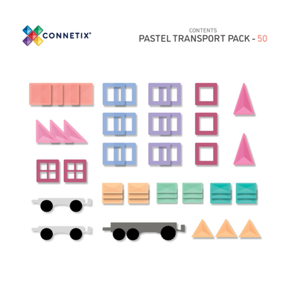 Connetix Pastel Transport Set 50 Teile