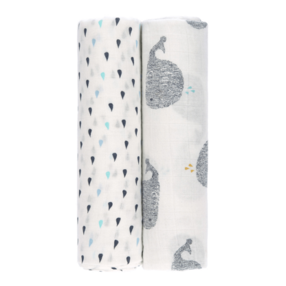 Lässig Swaddle Heavenly Soft XL 2er Kleiner Wal